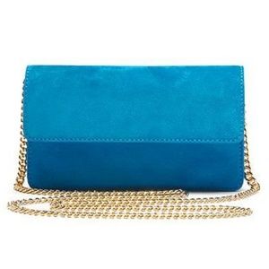 Bright Blue Italian Suede Banana Republic Purse